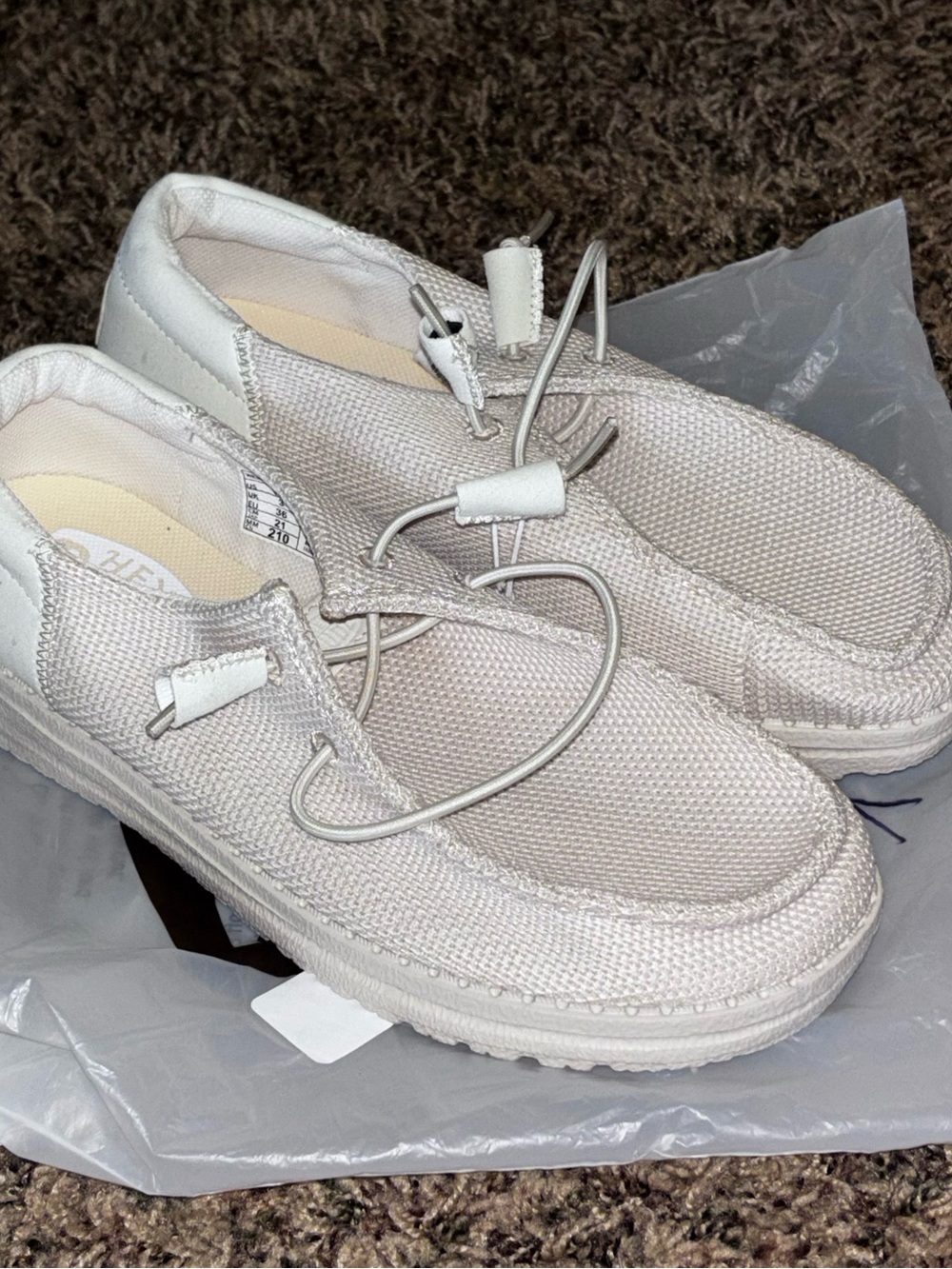 Hey Dude Wendy Funk Mono Canvas Neutral Slip-On Shoes Women’s US 5 EU 36